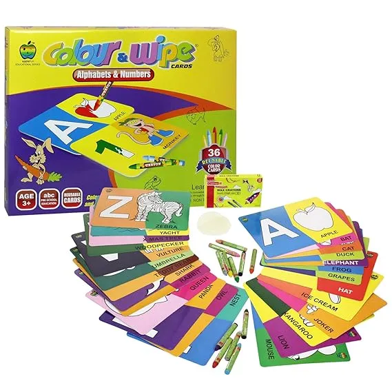 Colour & Wipe Cards Set (36 Cards)