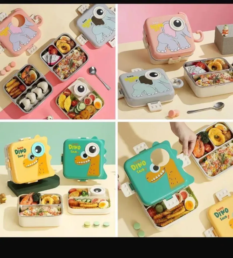Animal SS304 Lunch Box (3 Compartments)