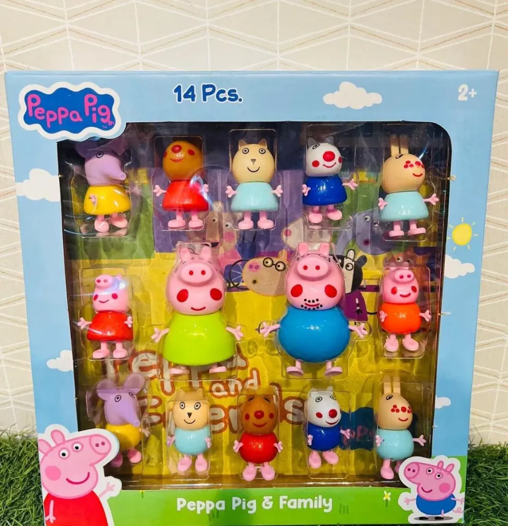 14Pc Peppa Pig & Family Set