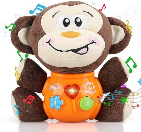 [678-1_Soft] Soft Toy with Music (Elephant & Monkey)