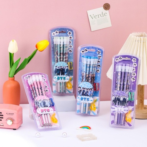 12 Pencil Set with Eraser and Sharpener